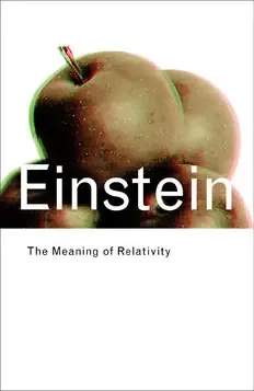 Cover of The Meaning of Relativity
