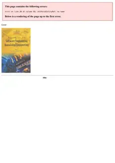 Cover of Handbook of Software Engineering & Knowledge Engineering I