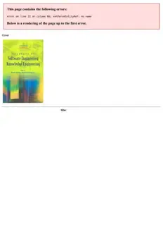 Cover of Handbook of Software Engineering & Knowledge Engineering II