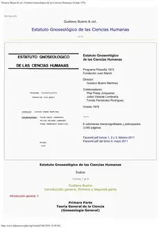 Cover of Estatuto Gnoseológico De Las Ciencias Humanas